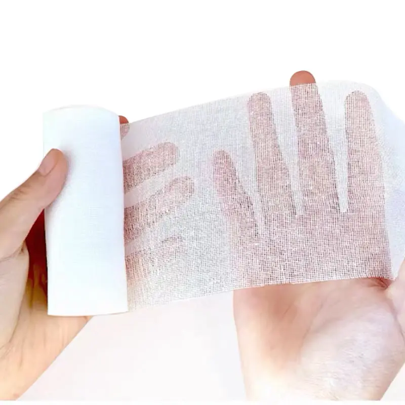 Close-up of cotton gauze bandage weave