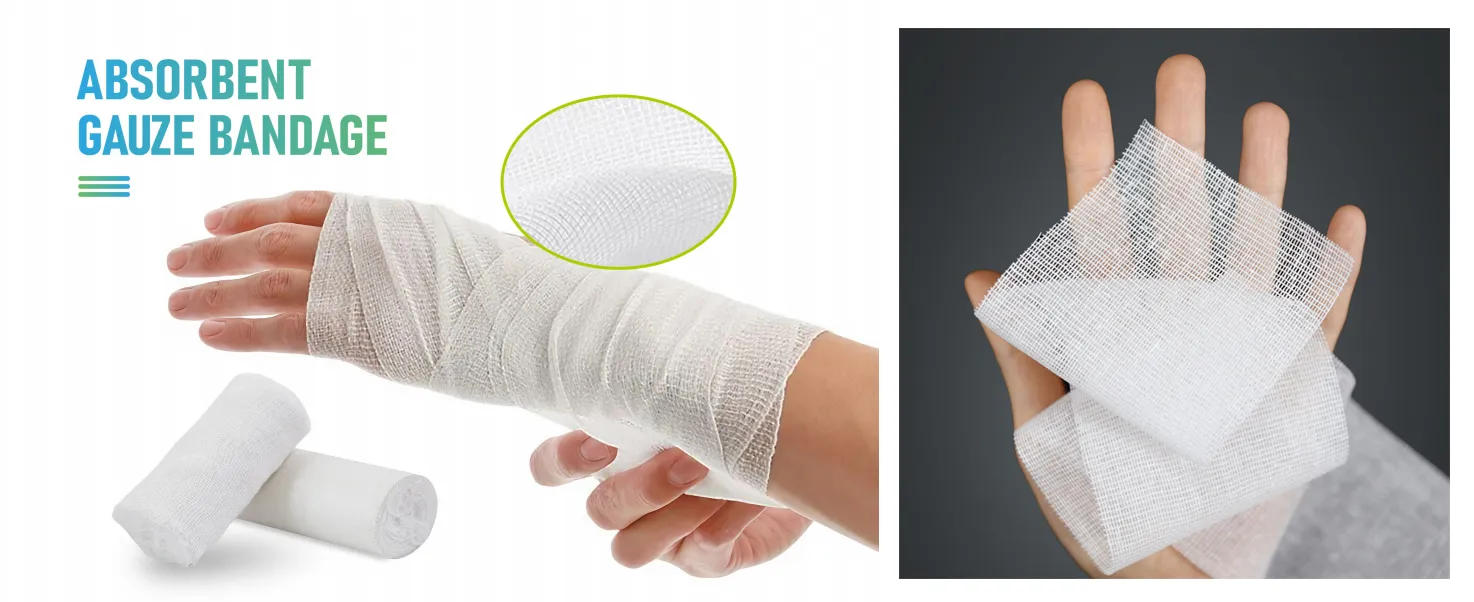 Close-up of cotton gauze bandage weave