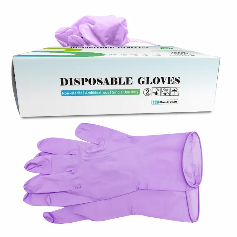 Bulk prune purple nitrile gloves