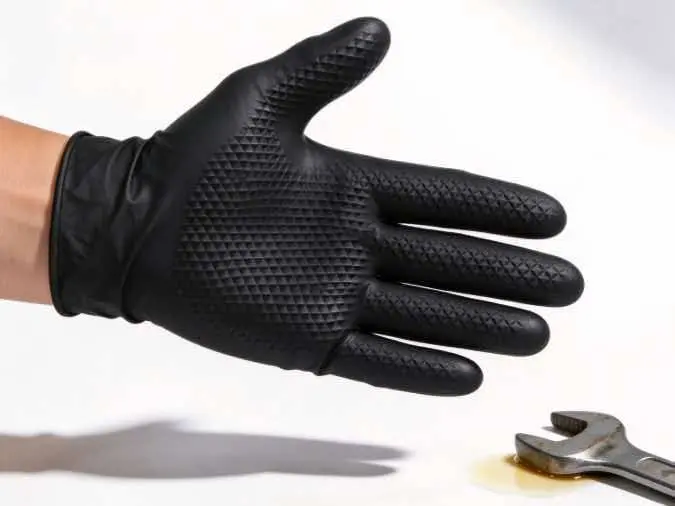 8 Mil Diamond-Textured Nitrile Gloves: Solving the Dual Challenges of Slipping and Tearing in Industrial Settings